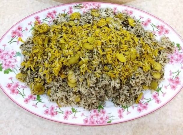 طرز تهیه باقالی پلو کته با مرغ ریش ریش شده و شوید خشک یا تازه و فوت و فن باقالی پلو با مرغ