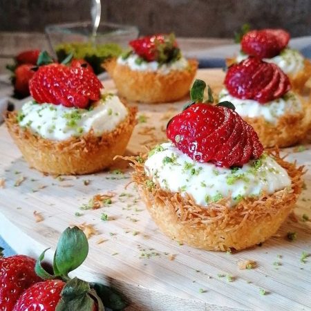 طرز تهیه کاپ کادایف ترکیه ای یک دسر خوشمزه با رشته کادایف