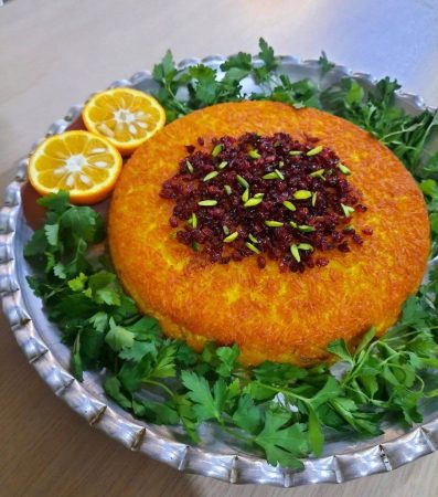 طرز تهیه ته چین گوشت ریش ریش و بادمجان