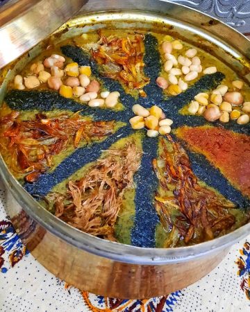 طرز تهیه آش شله قلمکار اصفهانی