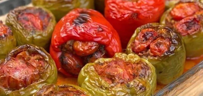 طرز تهیه فلفل دلمه ای شکم پر بدون گوشت