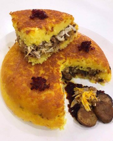 طرز تهیه ته چین مرغ و بادمجان روی گاز بدون فر