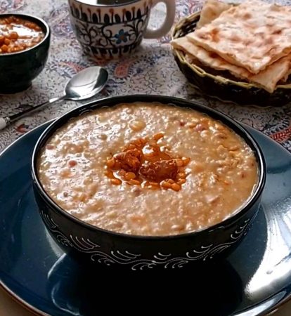 طرز تهیه آش بلغور گندم مشهدی با گوشت یا مرغ بدون سبزی