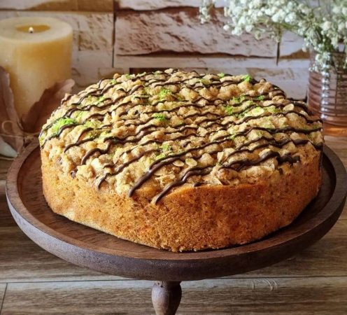 طرز تهیه کیک کرامبل نارگیل و قهوه