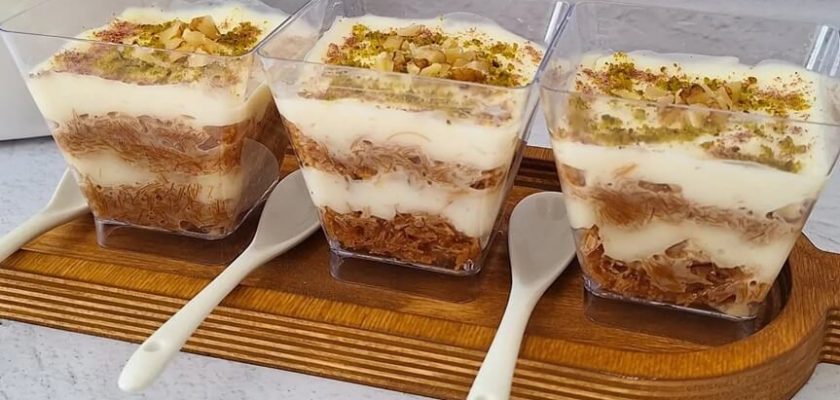 طرز تهیه دسر شعریه با شیر عسلی بدون ژلاتین