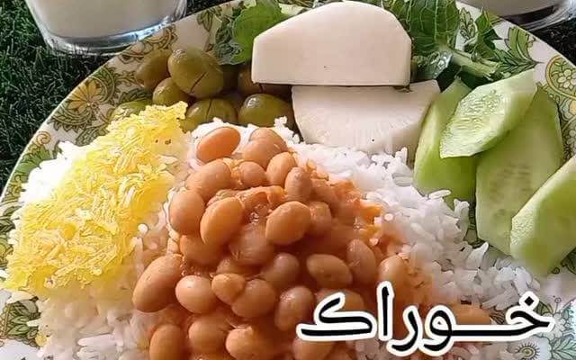 طرز تهیه خوراک لوبیا چیتی شمالی با کته